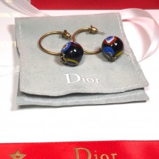 Cercei retro Dior Tribales cu pandantiv multicolor cu bilă, damă, albină din alamă, asimetrici, CD, preț America