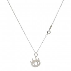 Colier Tiffany Crown Charm din argint pentru femei, aur alb de 18K, HK 41CM