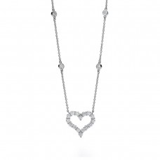 Colier Tiffany Platinum Heart Pendant pentru femei din argint 925 cu diamante, Marea Britanie