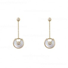 Cercei Cartier Amulette de Cartier cu diamante din sidef alb