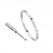 Brățară Cartier Love SM cu 6 diamante, versiune aur alb