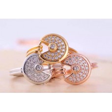 Inel cu diamant Amulette de Cartier din aur galben, aur alb și aur roz