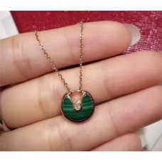 Colier Amulette de Cartier cu diamante Malachit în aur galben, aur alb și aur roz