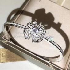 Brățară BVLGARI Fiorever din aur alb cu diamante pavate