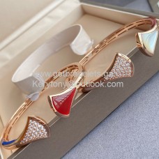 Brățară Bvlgari Divas Dream Roșie/Verde/Albă cu Aur Roz