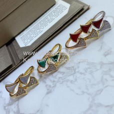 Inel Bvlgari Divas Dream cu pietre și diamante pavate din aur roz