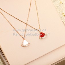 Colier mic Bvlgari Divas Dream cu diamante pavate din aur roz