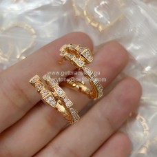 Cercei Bvlgari Serpenti Viper din aur roz cu diamante