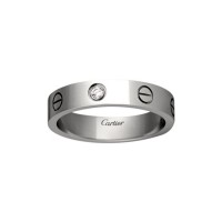 Verighetă Cartier Love din aur alb de 18K cu 1 diamant
