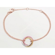 Brățară Cartier Trinity din aur alb/galben cu diamante roz