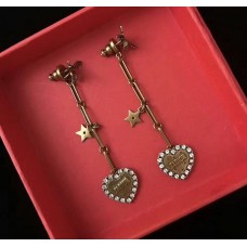 Cercei lungi cu pandantiv inimă și cristale albe Dior L'Amour Avenir, albă, Canada