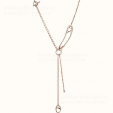 Colier Hermes Chain DAncre Punk Lariat, auriu-roz/argint