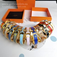 Brățară Hermes Clic Clac H emailată cu accesorii placate cu paladiu PM 12mm Preț