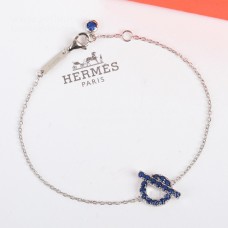 Brățară Hermes Finesse cu pietre prețioase de spinel albastru, aur alb
