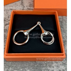 Inel/cataramă Hermes Mors pentru eșarfă în aur alb