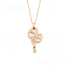 Colier Hermes Trio Farandole cu 1 diamant, aur roz/argint