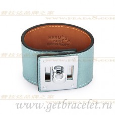 Brățară Hermes Kelly Dog albastră cu argint