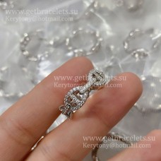 Inel Hermes Collier de Chien cu diamante pavate în aur roz/argintiu pentru femei, vânzare Marea Britanie