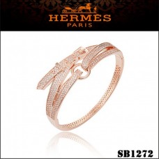 Brățară Hermes Debridee din aur roz cu diamante