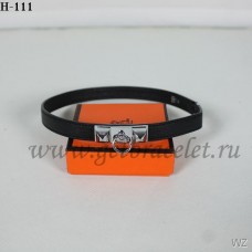 Brățară Hermes Rivale Double Wrap Negru Argintiu