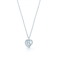Colier cu pandantiv Tiffany Enchant Heart, argint sterling, cu diamante, bijuterii