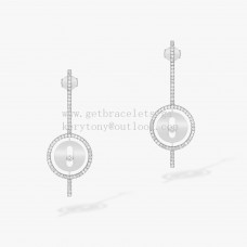 Cercei Messika Lucky Move Arrow cu diamante, aur alb și aur roz