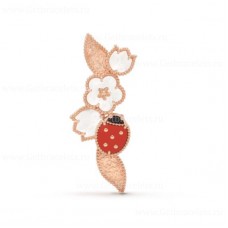 Van Cleef Arpels Lucky Clip Aur roz Carneol Sidef Onyx