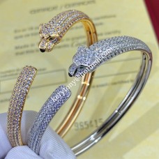 Brățară Panthère de Cartier Onyx și Smaralde cu Diamante Aur Galben/Aur Roz/Aur Alb