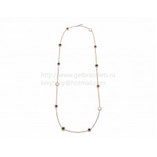 BVLGARI BVLGARI Sautoir în aur roz cu sidef, carneol, malachit, lapis lazuli