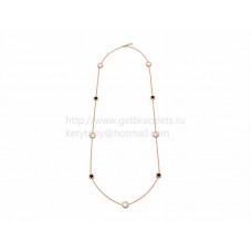 BVLGARI BVLGARI Sautoir în aur roz cu sidef și onix