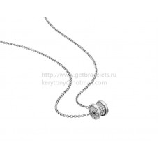 Colier Bvlgari B.zero1 din aur alb cu diamante pavate