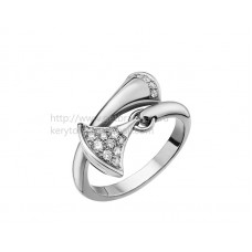 Inel Bvlgari DIVAS Dream din aur alb cu diamante pavate