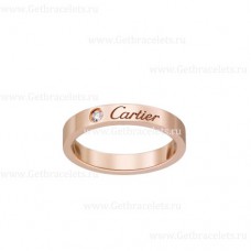Verighetă Cartier C de Cartier cu diamant din aur roz