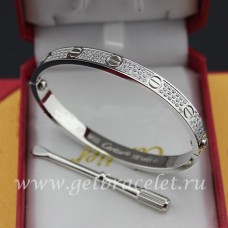 Brățară Cartier Love din aur alb cu diamante