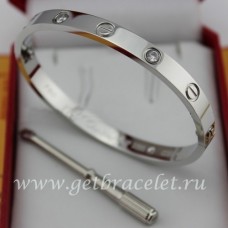  Brățară Cartier din aur alb pentru bărbați și femei Love cu 4 diamante
