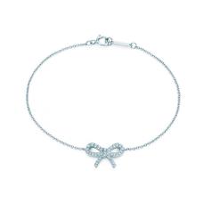 Brățară Tiffany Bow Rose Gold Silver cu pandantiv și diamante, bijuterii