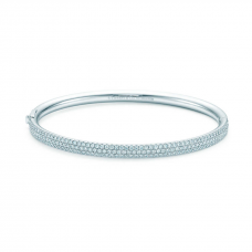 Brățară Tiffany Metro cu trei rânduri de diamante din argint sterling, en-gros