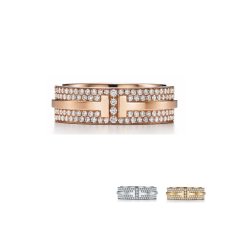 Inel Tiffany T cu două diamante din argint sterling