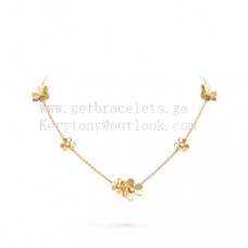 Colier Van Cleef Arpels Frivole cu 9 flori și diamante, aur galben/aur alb/aur roz