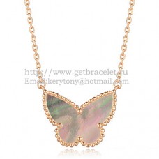 Pandantiv Van Cleef Arpels Lucky Alhambra Butterfly din aur roz cu sidef gri
