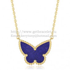 Pandantiv Van Cleef Arpels Lucky Alhambra Butterfly din aur galben cu lapis lazuli, sidef