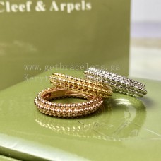 Inel Van Cleef Arpels Perlee Pearls 3 rânduri aur galben/aur roz/aur alb