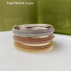 Brățară Van Cleef Arpels Perlee Pearls of Gold cu 5 rânduri de aur galben/aur roz/aur alb
