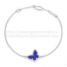 Brățară Van Cleef Arpels Sweet Alhambra Butterfly din aur alb cu lapis lazuli și sidef