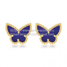 Cercei Van Cleef Arpels Sweet Alhambra Butterfly din aur galben cu lapis lazuli și sidef