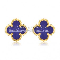 Cercei Van Cleef Arpels Sweet Alhambra din aur galben cu lapis lazuli, sidef