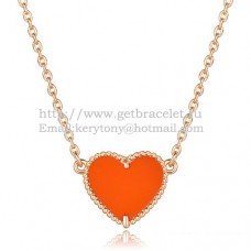 Pandantiv Van Cleef Arpels Sweet Alhambra Heart din aur roz cu sidef onix roșu