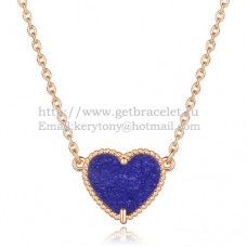 Pandantiv Van Cleef Arpels Sweet Alhambra Heart din aur roz cu lapis lazuli, sidef