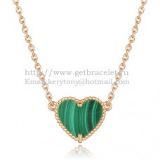 Pandantiv Van Cleef Arpels Sweet Alhambra Heart din aur roz cu sidef de malachit