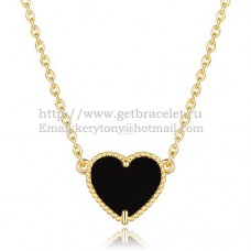 Pandantiv Van Cleef Arpels Sweet Alhambra Heart din aur galben cu sidef onix negru